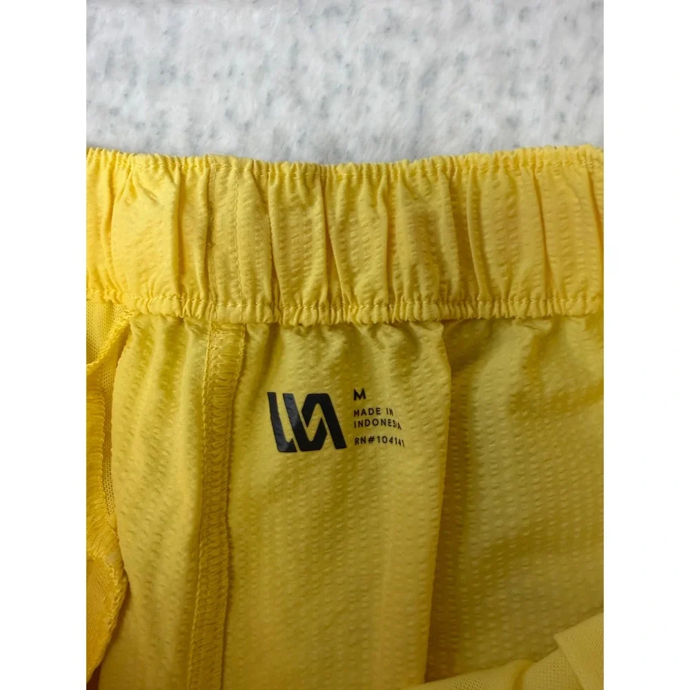 VRST Mens 6 Inch Resort Short Yellow Seersucker Relaxed‎ Fit Swim Shorts Medium
